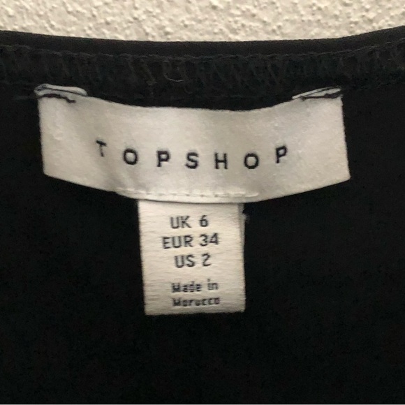 Top Shop Bardot Stretch Off The Shoulder Peplum Blouse Black US 2 - Picture 7 of 8